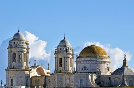 View from south to the cathedral of Cadiz, spain. の写真素材