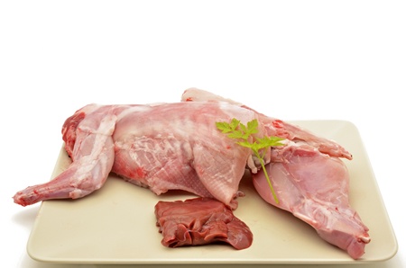 raw meat rabbitの写真素材
