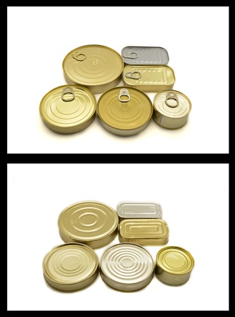 canned food (Close up top and underside)の写真素材