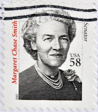 UNITED STATES OF AMERICA - CIRCA 2007: A stamp printed in USA shows Margaret Chase Smith, senator, circa 2007のeditorial素材