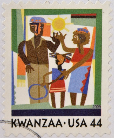 UNITED STATES - CIRCA 2009  A stamp printed in USA shows Kwanzaa celebration, circa 2009の写真素材