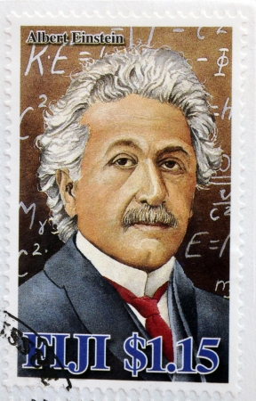 FIJI - CIRCA 2005  A stamp printed in Fiji Islands commemorating the centenary of Albert Einstein, circa 2005 のeditorial素材