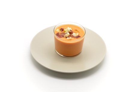 glass with gazpacho, Spanish traditional foodの写真素材