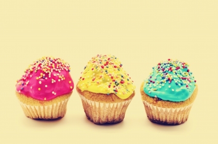 Cupcakes, vintage の写真素材