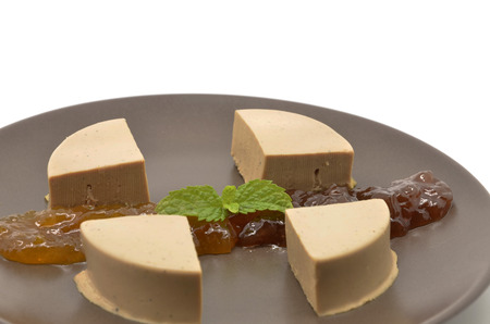 dish with foie gras and marmalade