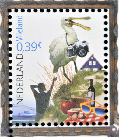 HOLLAND - CIRCA 2006: A stamp printed in Netherlands dedicated to beautiful Holland, shows Vlieland,...