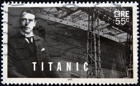 IRELAND - CIRCA 2012: a stamp printed in Ireland shows an image of Titanic, circa 2012. のeditorial素材