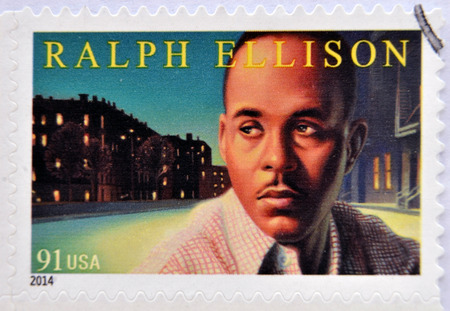 UNITED STATES OF AMERICA - CIRCA 2014: A stamp printed in USA shows Ralph Ellison, circa 2014 のeditorial素材