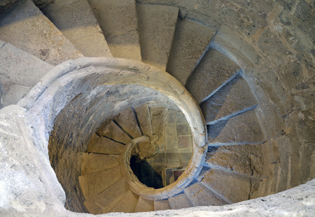 Spiral Stone Staircase の写真素材