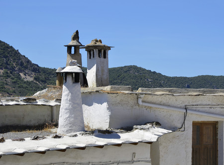 Traditional Moorish chimneys in the Alpajarrasの写真素材