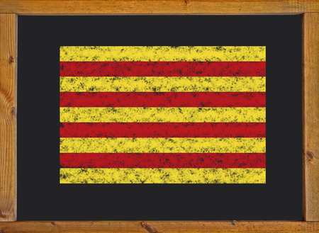 The flag of the autonomous community of Catalonia on a blackboardの写真素材