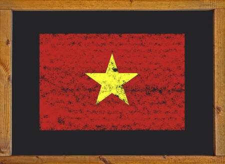 Vietnam flag on a blackboardの写真素材