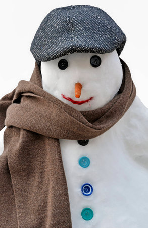 snowman with scarf and hatの写真素材