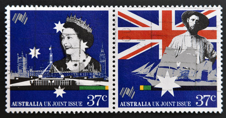 AUSTRALIA - CIRCA 1988: stamps printed in Australia dedicated to  Australia Bicentennial, circa 1988のeditorial素材