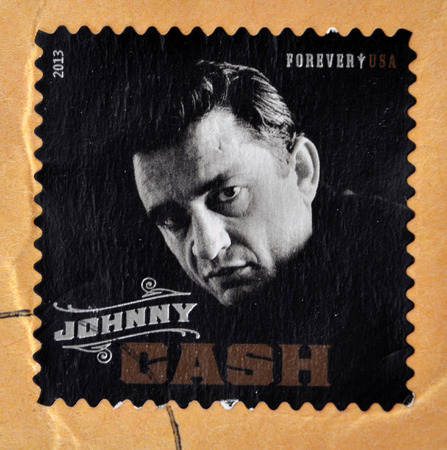 UNITED STATES OF AMERICA - CIRCA 2013: stamp printed in USA shows Johnny Cash; singer, rock & roll,...