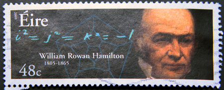 IRELAND - CIRCA 2005: a postage stamp of Ireland showing an image of William Rowan Hamiltonのeditorial素材