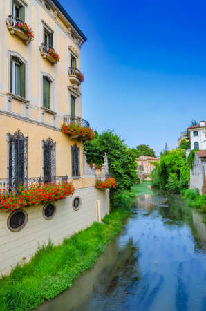 river as it passed through Padua, Italyの写真素材