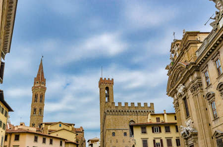 Badia Fiorentina Towers and Vecchio Palace, Florenceのeditorial素材