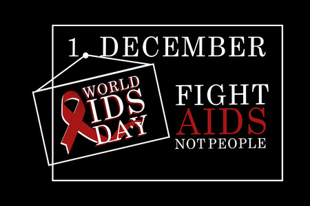 Red ribbon for the fight against AIDS, world AIDS day first decemberの写真素材