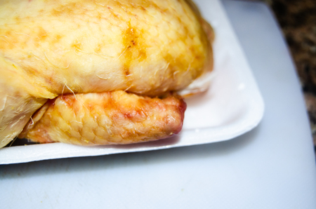 chicken that is already dried, and smelling, recently bought from butcher bad foodの写真素材