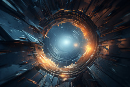 Beautiful swirl trail effect frame. .Mystical portal. Bright sphere lens. Rotating lines. Glow ring. .Magic ball. Led spiral. Glint lines. Focus place. Illusory flash. High quality photoの素材