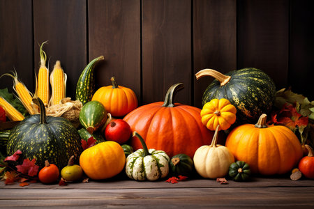 Large Collection of Different Pumpkin Varieties in Rustic Setting for Fall and Thanksgiving. High quality photoの素材