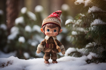 cute toy elf christmas decoration. High quality photoの素材