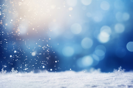 winter, christmas background with snow, bokeh. copy space. High quality photoの素材