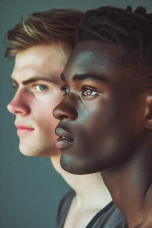 Gropi portrait of diverse young men. Diversity equality and inclusion concept DEI. High quality photoの素材