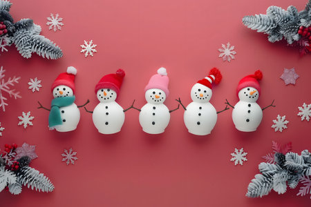 Cute snowman winter background. High quality photoの素材