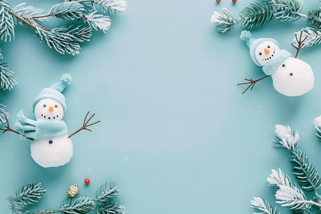 Cute snowman winter background. High quality photoの素材