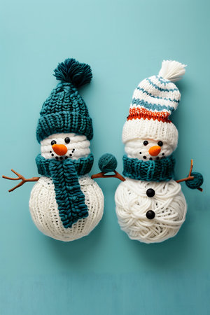 Cute snowman winter background. High quality photoの素材