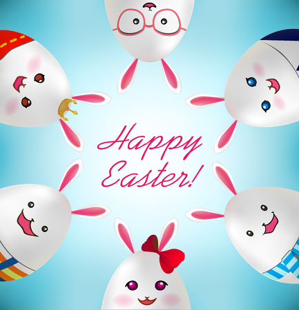 Easter rabbit eggのイラスト素材