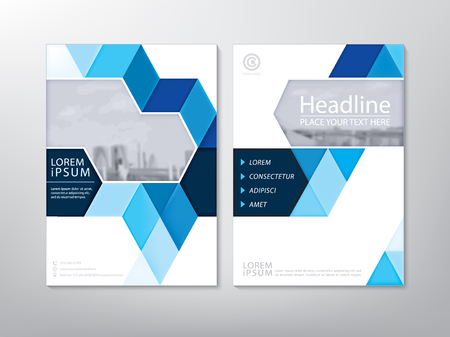 Blue annual report brochure design templateのイラスト素材