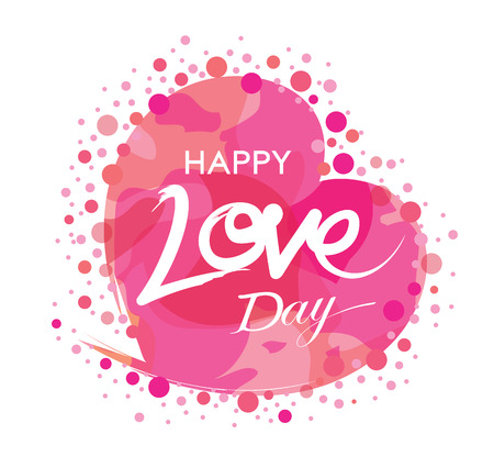 Happy love day. Hand drawn quotes in vector. Greeting cards, labels and badges for valentine's day. Gift products and appreciation. illustration.のイラスト素材
