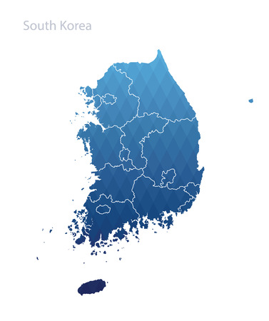 Abstract Map of South Korea. Vectorのイラスト素材