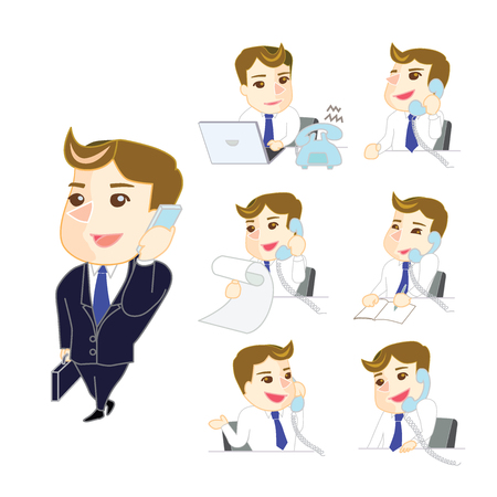 Businessman talking on the phone.のイラスト素材