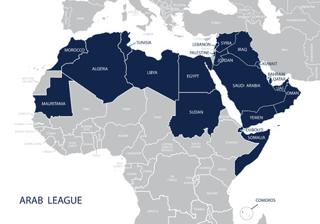 Map of Arab League. Vector.のイラスト素材