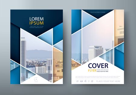 Annual report brochure flyer design template vector, Leaflet, presentation book cover templates, layout in A4 sizeのイラスト素材