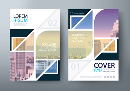Annual report brochure flyer design template, Leaflet, presentation book cover templates, layout in A4 sizeのイラスト素材