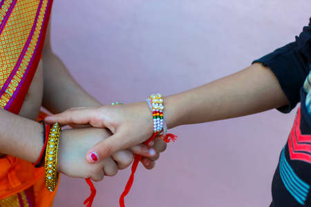 Indian festival raksha bandhan ,rakhi in hand