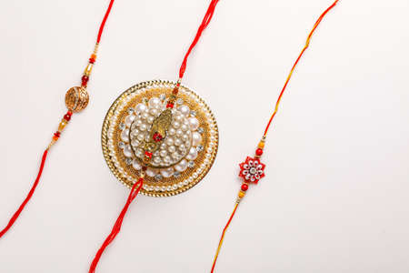 Indian festival Raksha Bandhan , colorful designer Rakhi or Wrist Band