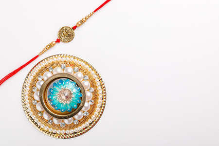 Indian festival Raksha Bandhan , colorful designer Rakhi or Wrist Band
