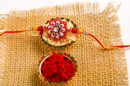 Indian festival Raksha Bandhan , colorful designer Rakhi or Wrist Band