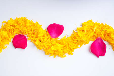 Marigold Flower rangoli Design for Diwali Festival , Indian Festival flower decorationの写真素材
