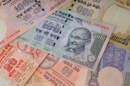 Indian currency notesの写真素材