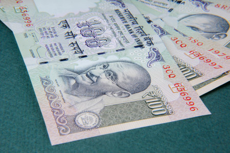 A one hundred rupee note,  Indian Currency 