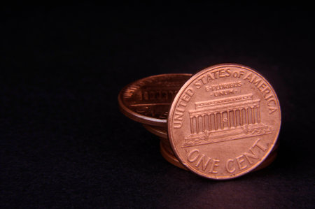 One American cent coins, penny