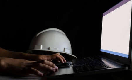engineer working at his deskの写真素材