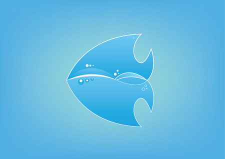 Blue stylized fish backgroundのイラスト素材